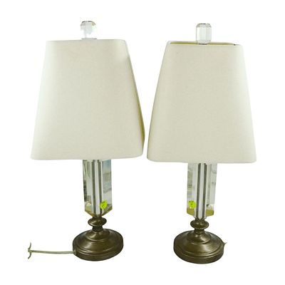 PAIR RESTORATION HARDWARE TABLE LAMPS. Matched Pair of Restoration Hardware Crystal Table Lamps. 