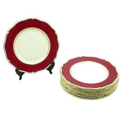 12 ENGLISH ROYAL WORCESTER DINNER PLATES. 12 Vintage 1940 English Bone China Royal Worcester 