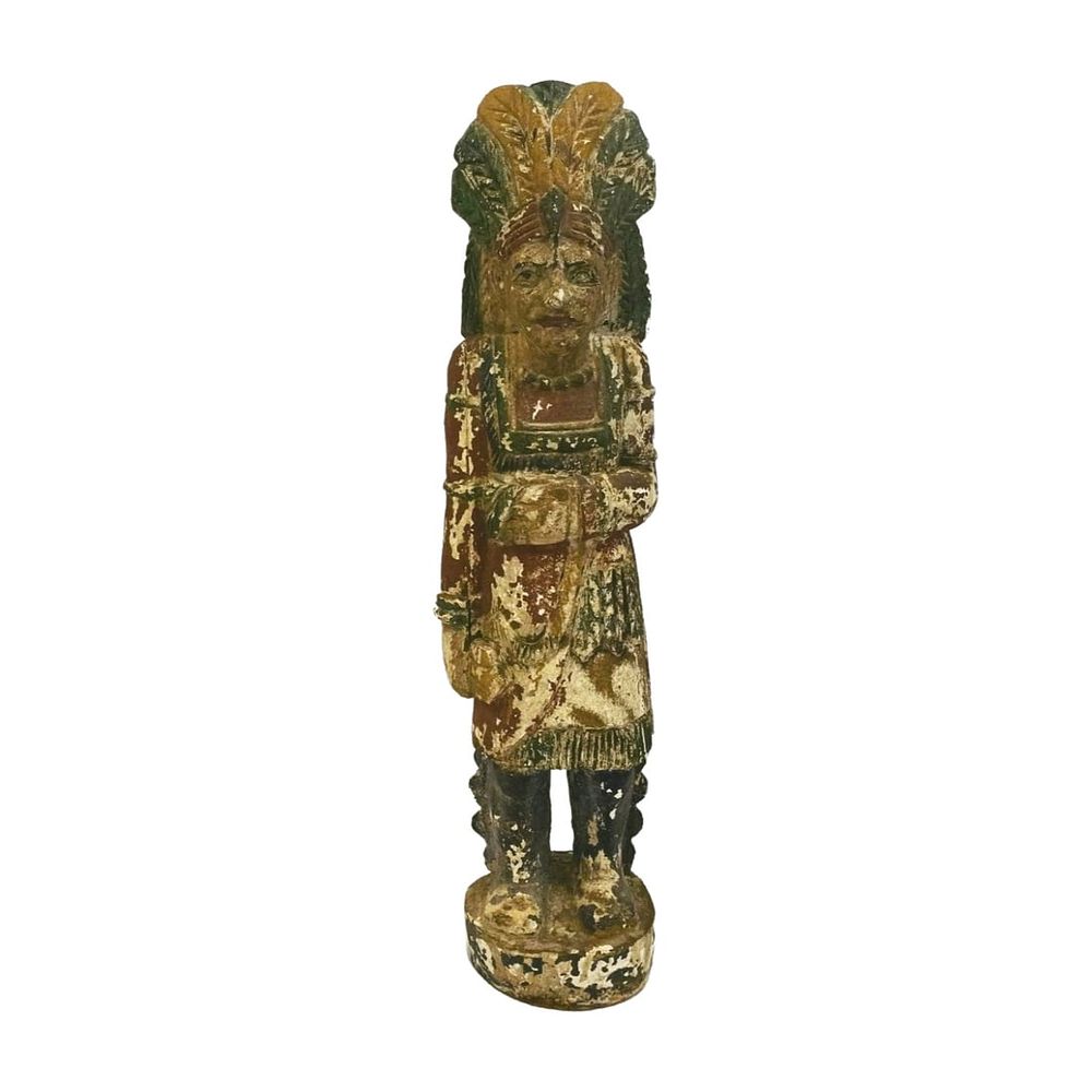 Lot 33: OLD HAND CARVED CIGAR STORE INDIAN