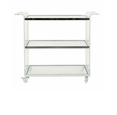MID-CENTURY MODERN STYLE LUCITE FLAIR ARM BAR CART ON CASTERS. Mid Century Modern Style Lucite 