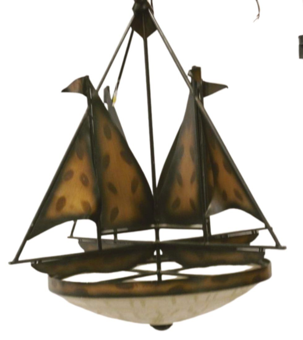 Lot 70: SAILBOATS IRON CHANDELIER WILDWOOD LIGHTING