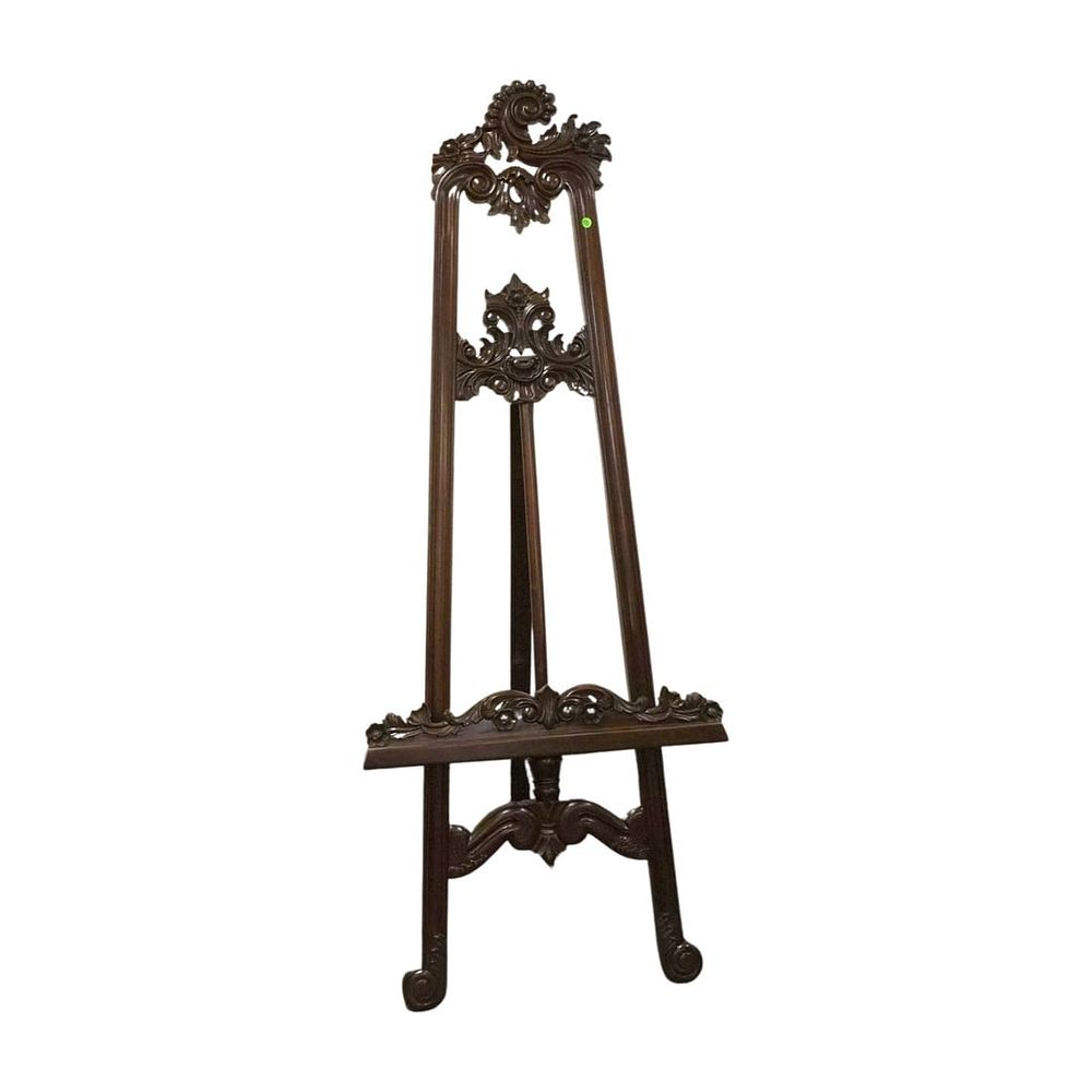 Lot 93: ORNATE CARVED MAHOGANY EASEL