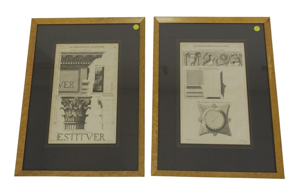 Lot 162: 2 ANTIQUE ARCHITECTURAL ENGRAVINGS ROME