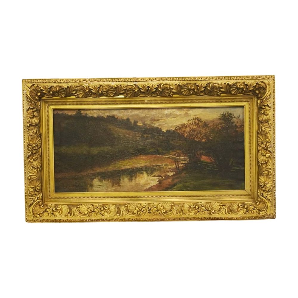Lot 167: LARGE GEORGE EDWARD COOK (English, 1844-1905) LANDSCAPE OIL