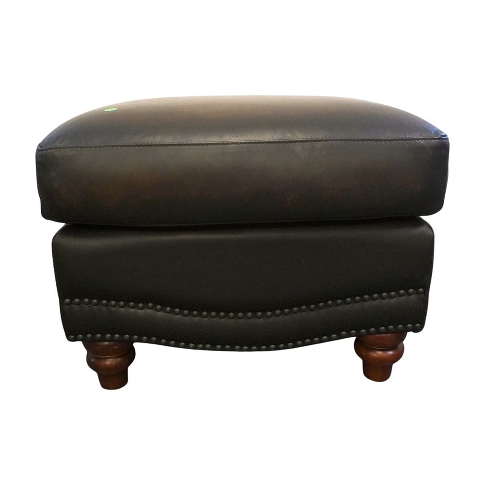 Lot 172: CONTEMPORARY LEATHER OTTOMAN TACKED