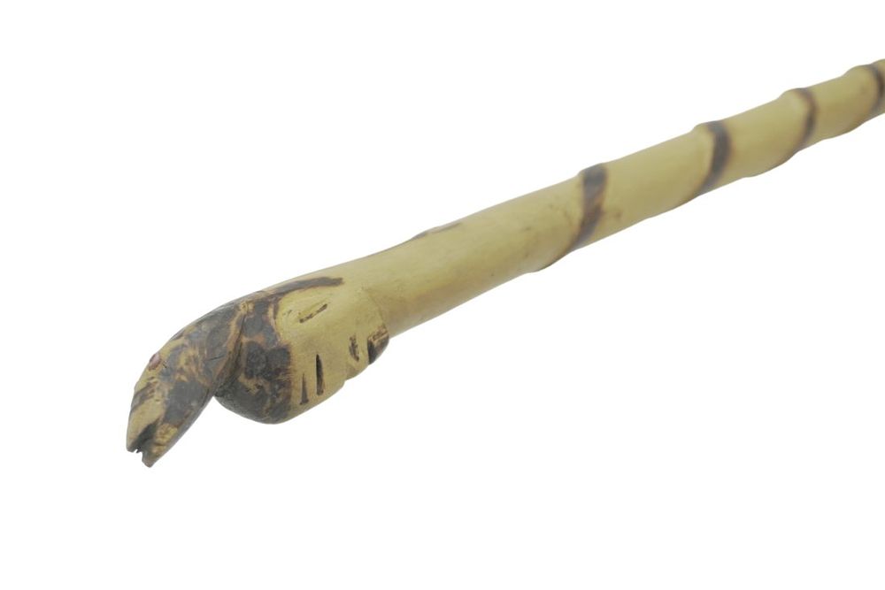Lot 211: FOLK ART SNAKE MAN CANE / WALKING STICK