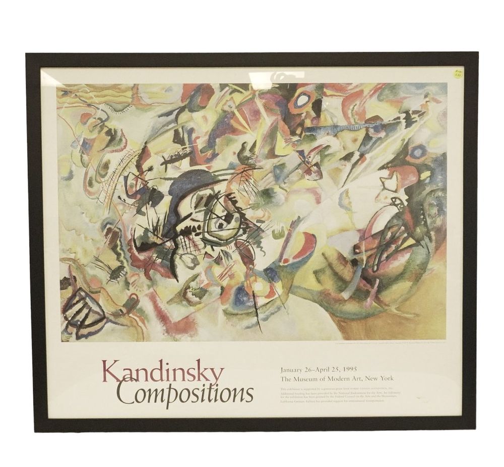 Lot 235: VINTAGE MOMA KANDINSKY POSTER FRAMED