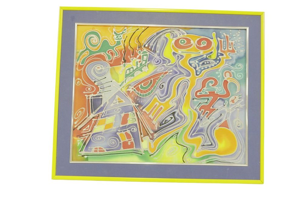 Lot 237: STEFAN TODOROV ABSTRACT ON SILK CANVAS