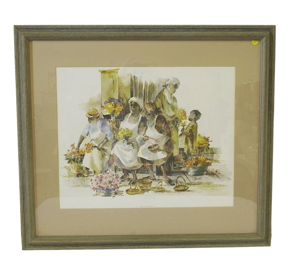 Lot 253: VIRGINIA FOUCHE SIGNED FLOWER LADIES CHARLESTON