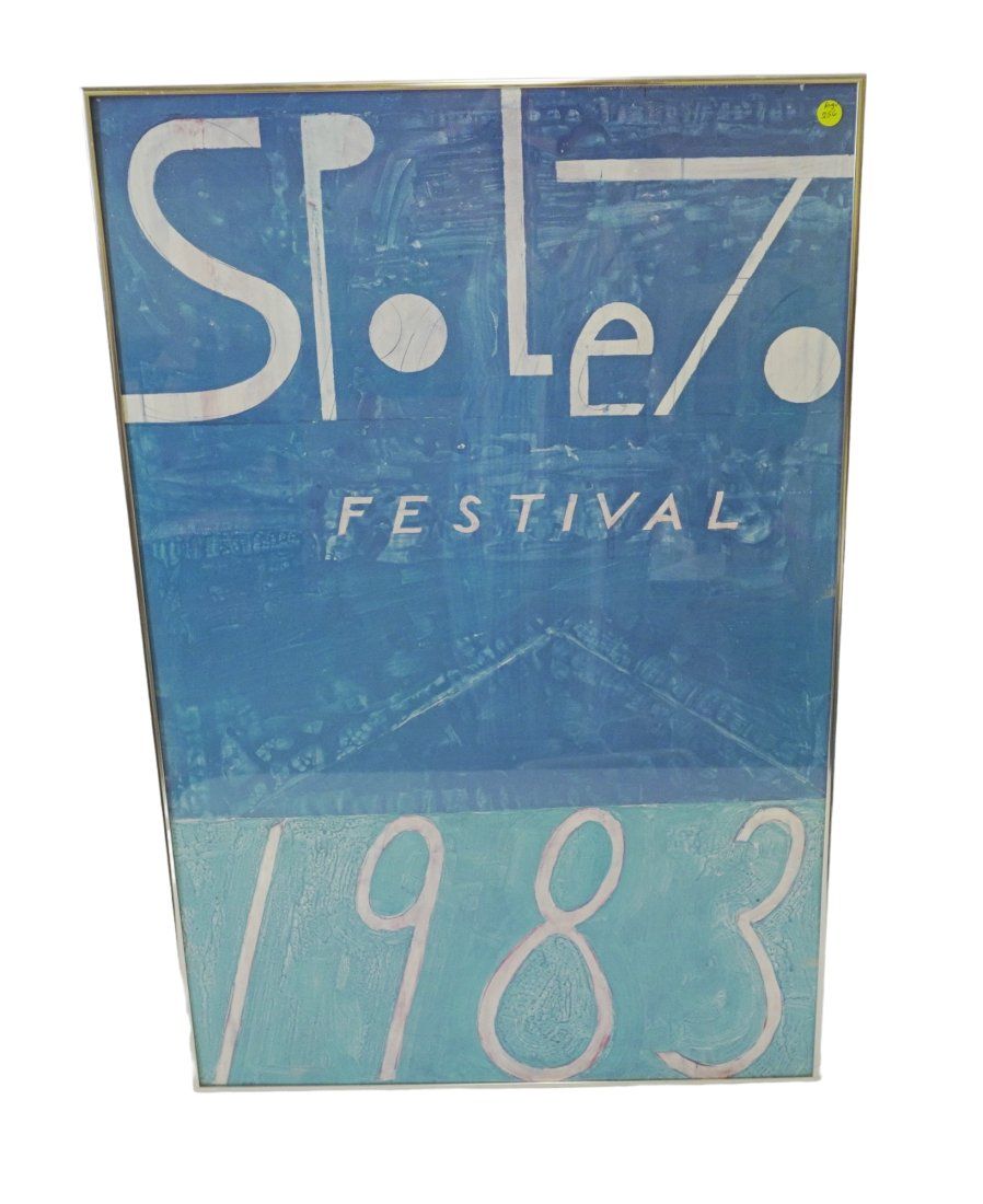 Lot 256: VINTAGE FRAMED SPOLETO FESTIVAL POSTER 1983