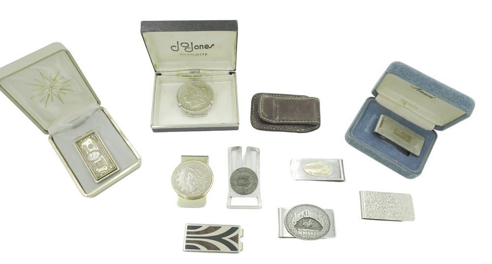 Lot 288: VINTAGE MONEY CLIP LOT - 10 PIECES