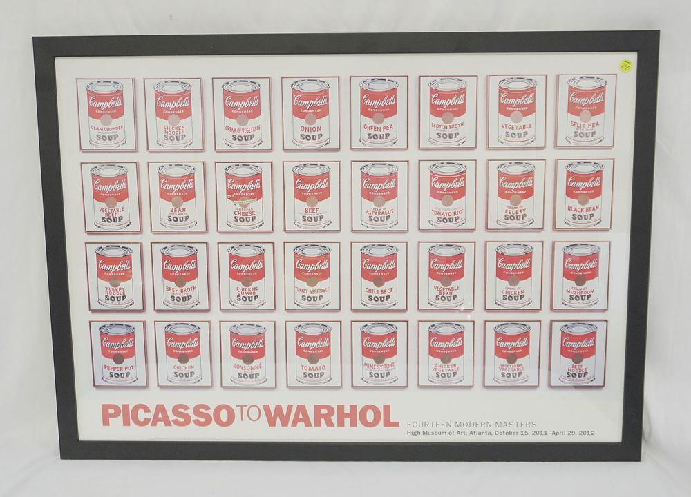 Lot 294: FRAMED WARHOL EXHIBIT POSTER FROM HIGH MUSEUM OF ART