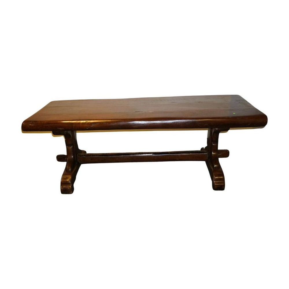 Lot 75: SWISS ANTIQUE FARM DINING TABLE SOLID WOOD PEG CONSTRUCTION