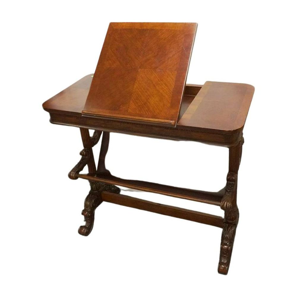 Lot 111: ANTIQUE ENGLISH BOOK TABLE WITH READERS STAND