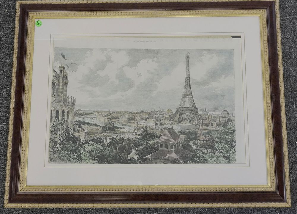 Lot 140: FRAMED ORIGINAL ANTIQUE UNIVERSAL EXPOSITION NEWSPAPER PAGE