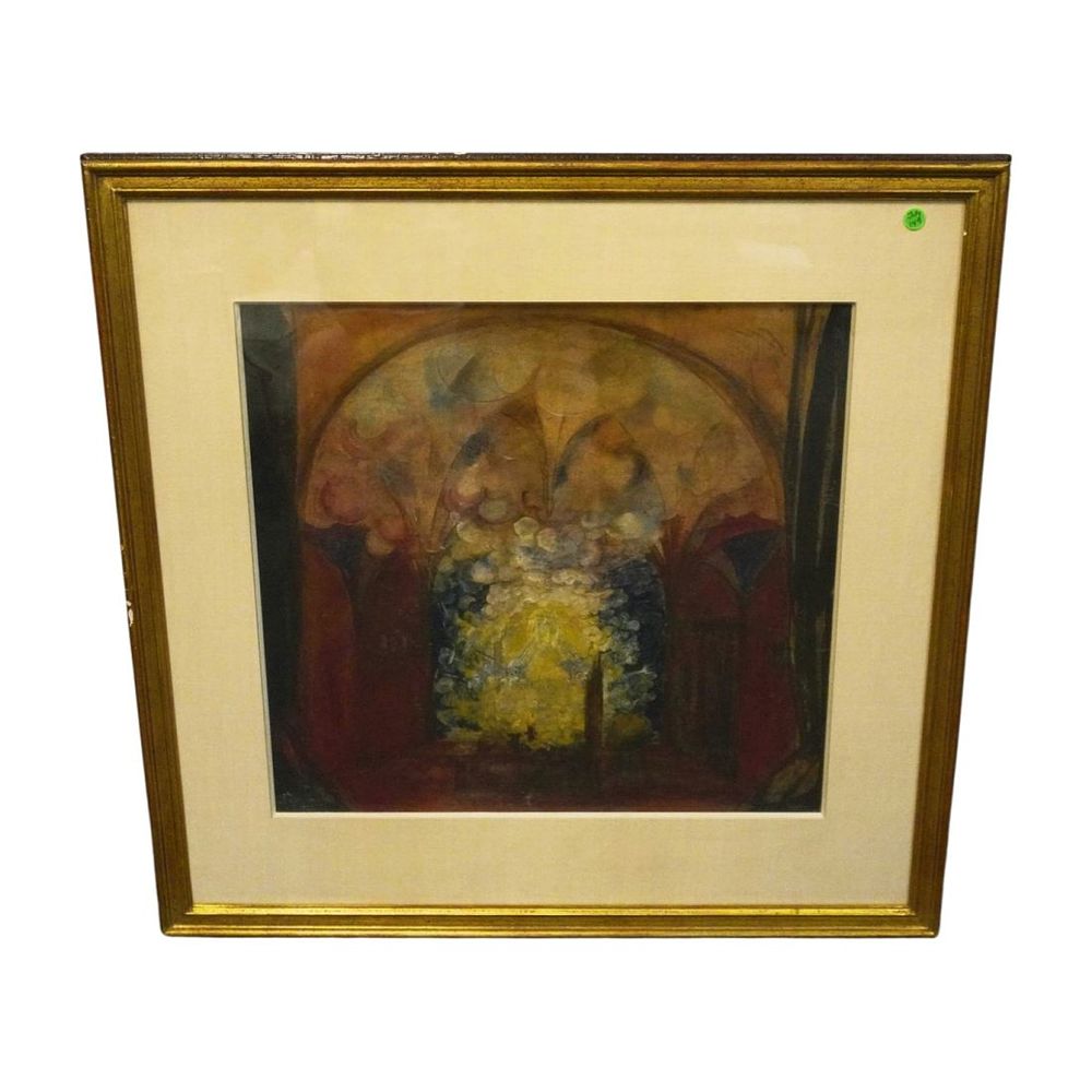Lot 149: ORIGINAL BORIS ANISFELD 1923 OIL PAINTING THEATRE SET DESIGN