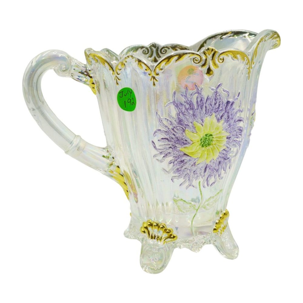 Lot 192: MOSSER GLASS IRRIDESCENT DAHLIA PITCHER