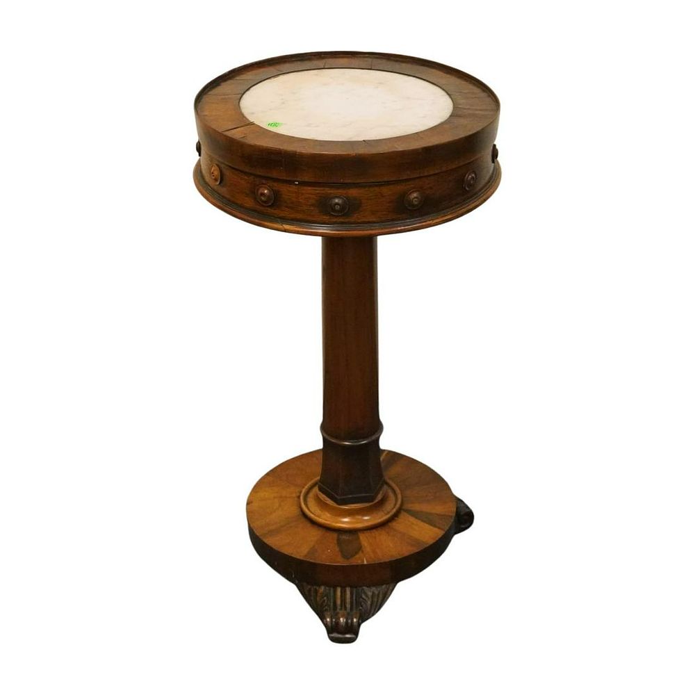 Lot 247: ANTIQUE MARBLE AND WOOD GAMING TABLE