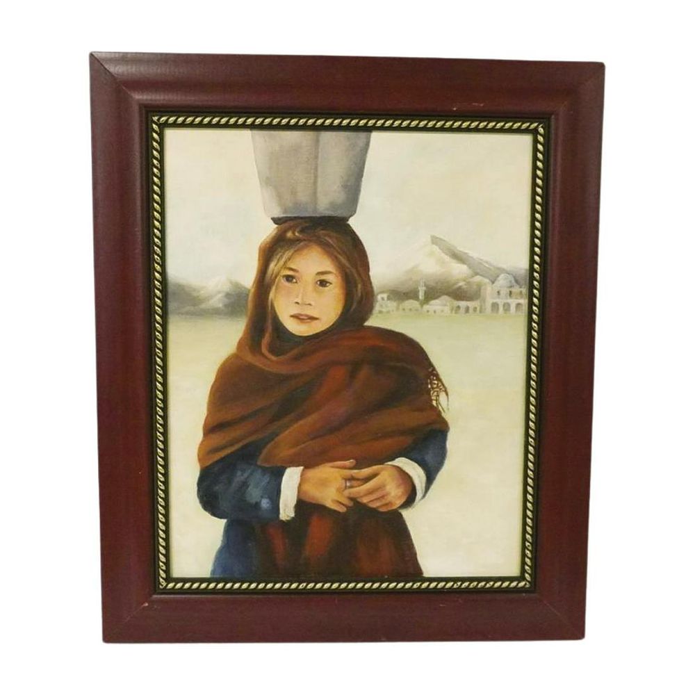 Lot 275: VINTAGE ORIGINAL PAINTING AFGHAN GIRL