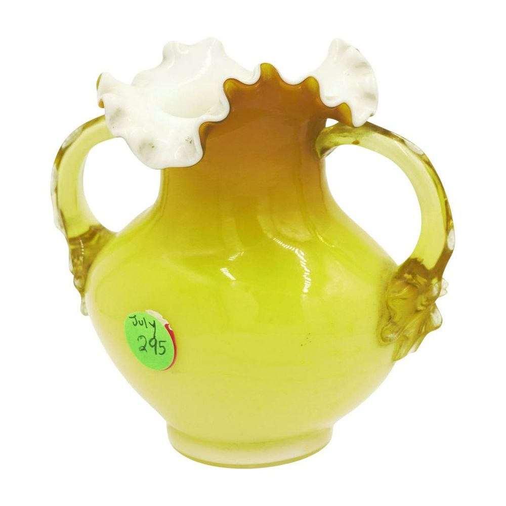 Lot 295: VINTAGE CASED BLOWN GLASS VASE