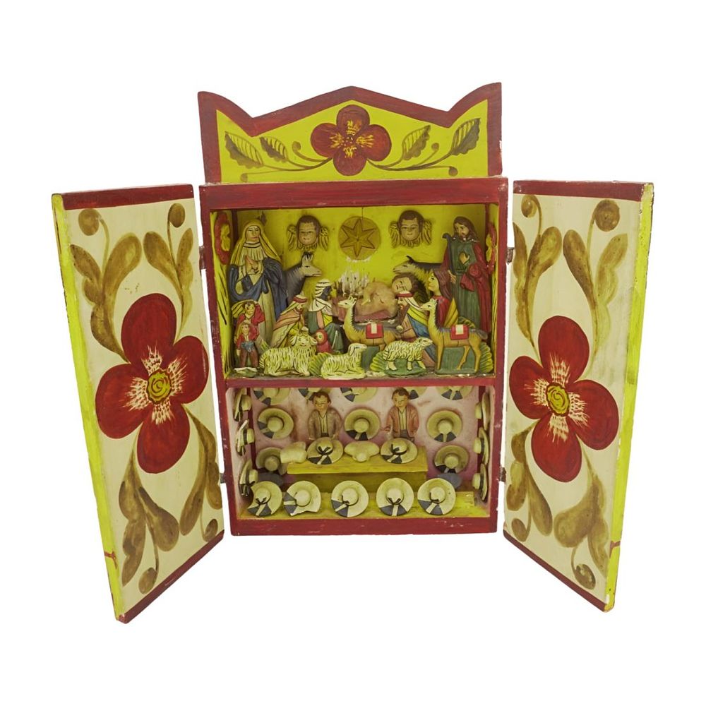 Lot 297: VINTAGE FOLK ART PERUVIAN RETABLO