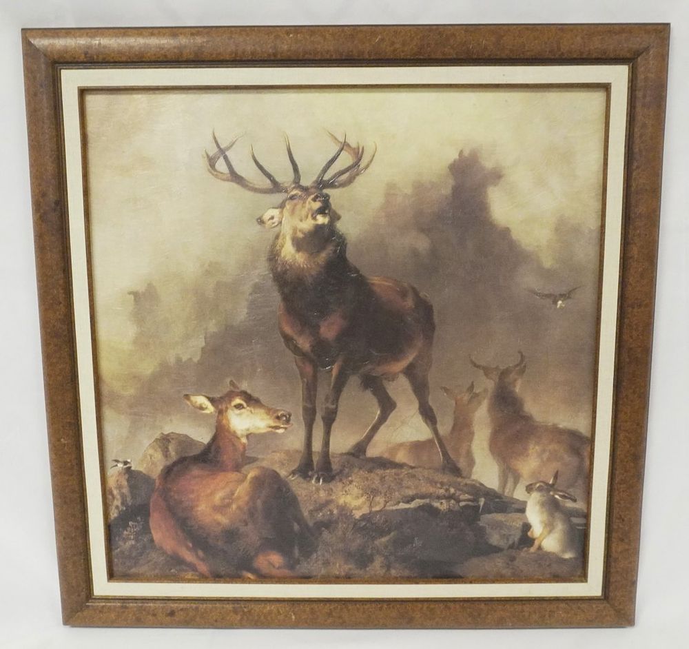 Lot 308: VINTAGE HIGHLAND DEER PRINT LANDSEER
