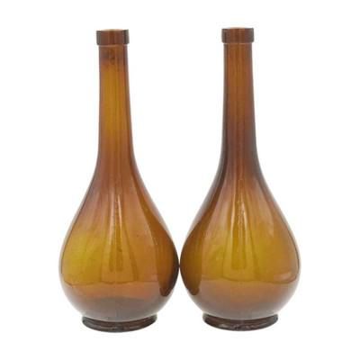 Lot 3: PAIR MCM DARK AMBER VASES