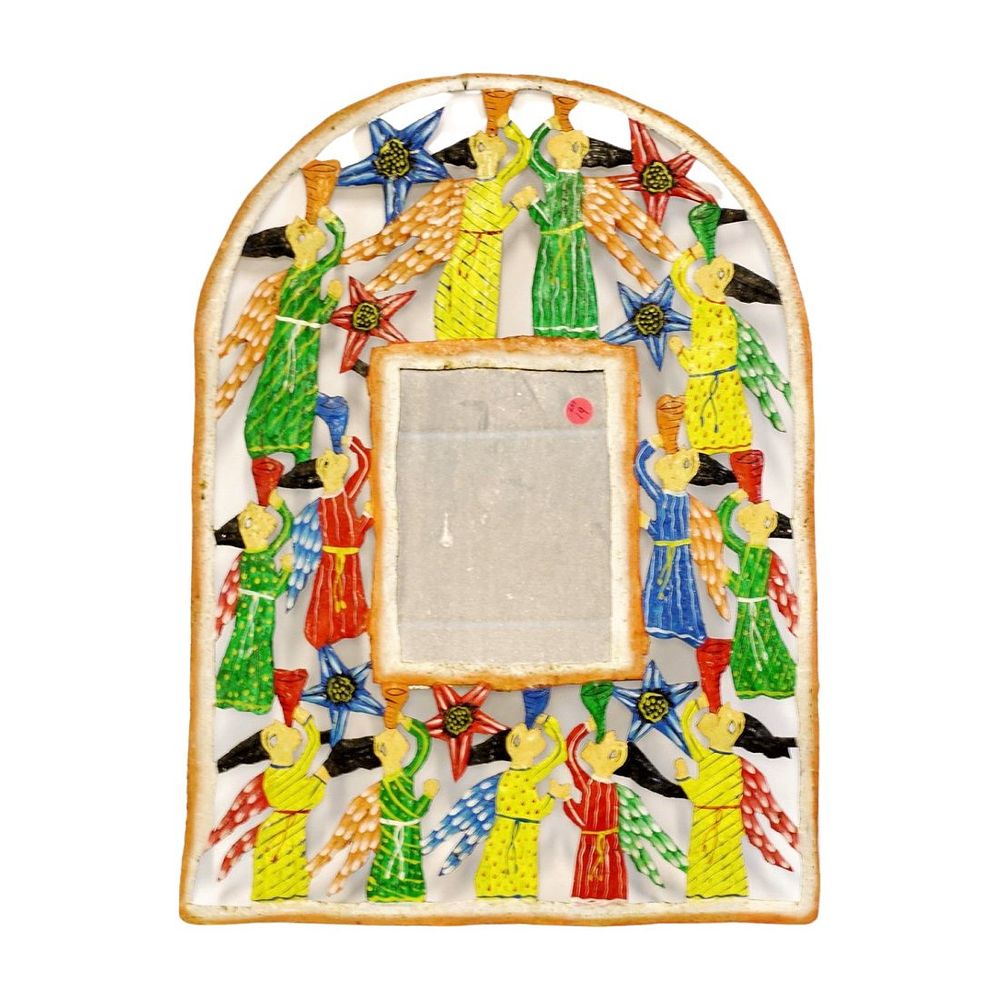 Lot 19: MEXICAN FOLK ART HAND PAINTED MIRROR