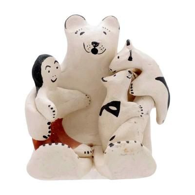 Lot 21: ACOMA POTTERY BEAR STORYTELLER NORMA JEAN