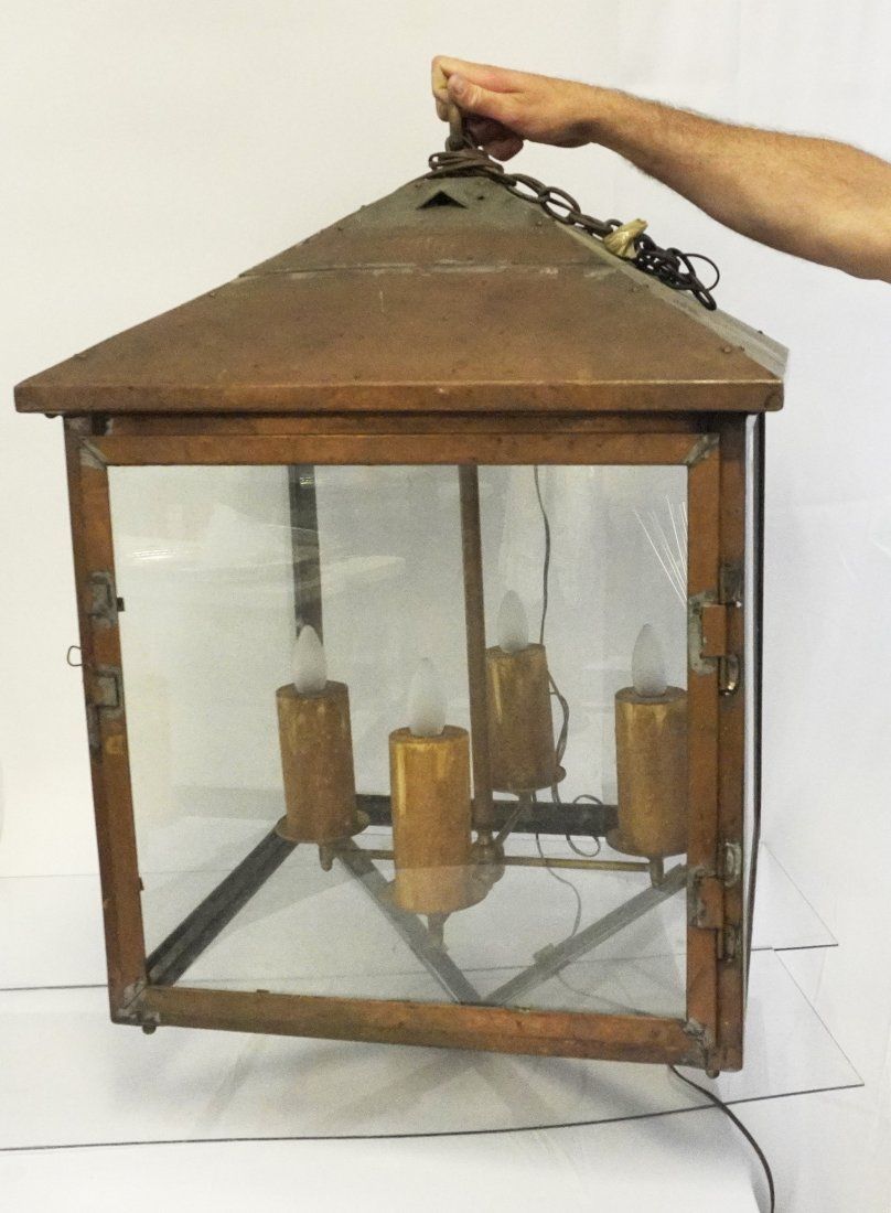 Lot 166: LARGE ANTIQUE COPPER LANTERN