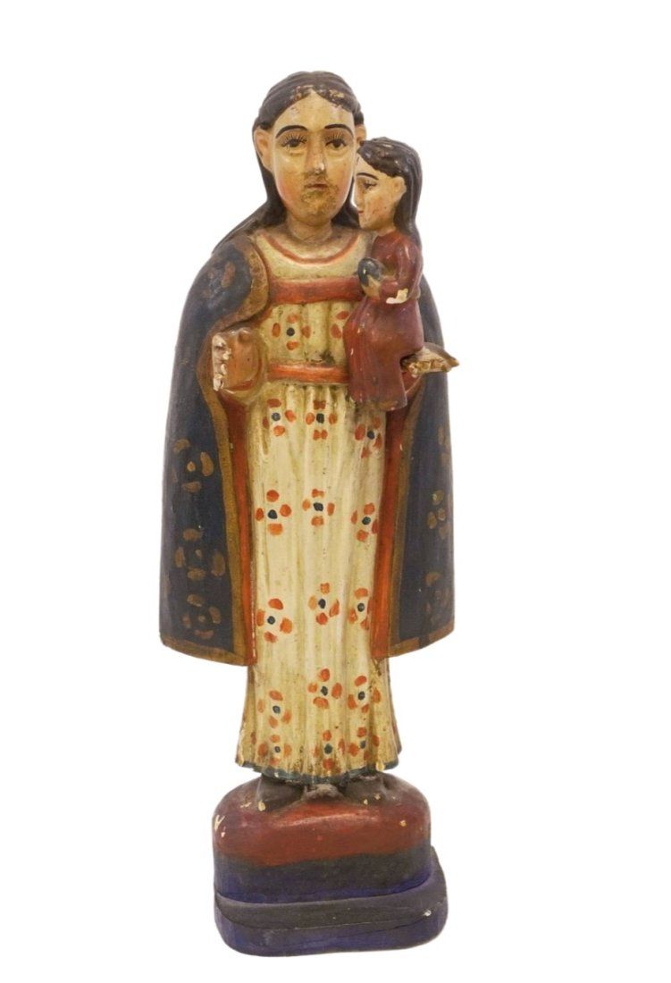 Lot 167: ANTIQUE 19TH C MARY AND JESUS SANTO
