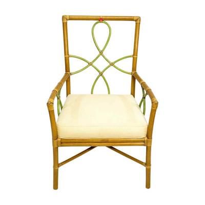 Lot 168: SELAMAT GREEN & NATURAL BAMBOO CHAIR