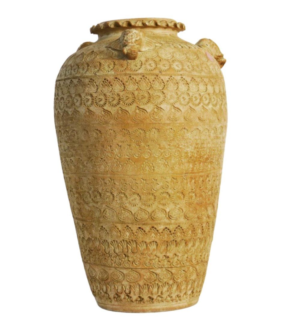 Lot 176: ANTIQUE TERRACOTTA ELEPHANT HEAD JAR