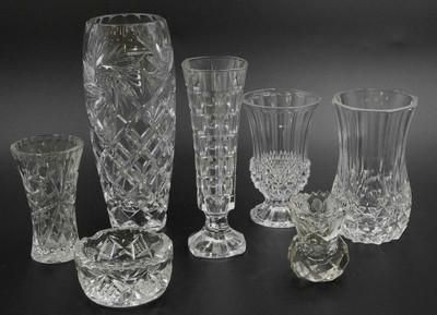 Lot 190: 7 pc CUT CRYSTAL VASES +