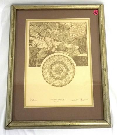 Lot 192: BASKET WEAVER LITHO DEANTONIO