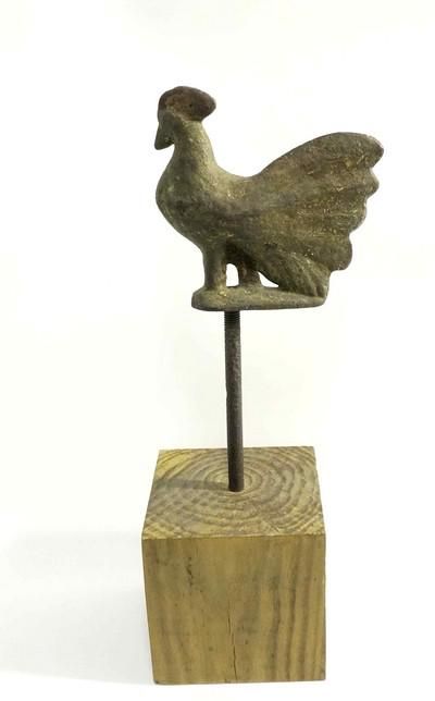 Lot 205: ANTIQUE AMERICAN FOLK ART CAST IRON ROOSTER