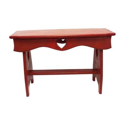 Lot 217: WOOD CRICKET BENCH WITH HEART