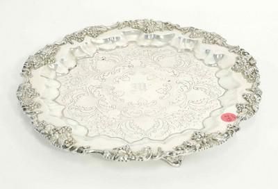 Lot 243: ANTIQUE ELIZUR G WEBSTER SILVER PLATE TRAY