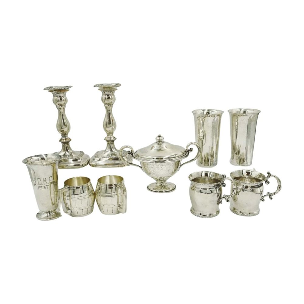 Lot 256: 10 pc ANTIQUE & VINTAGE SILVERPLATE
