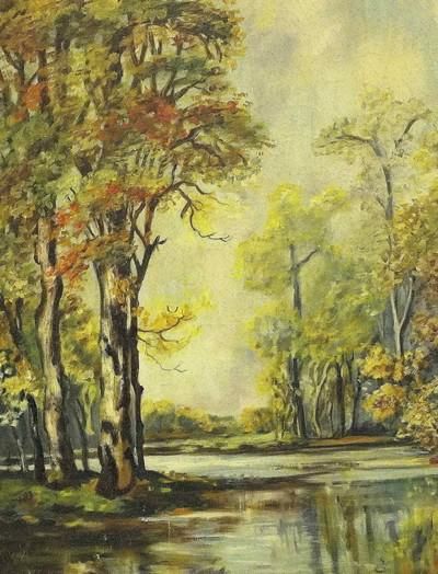 Lot 261: 1948 OIL ON CANVAS LANDSCAPE SUE LARNES