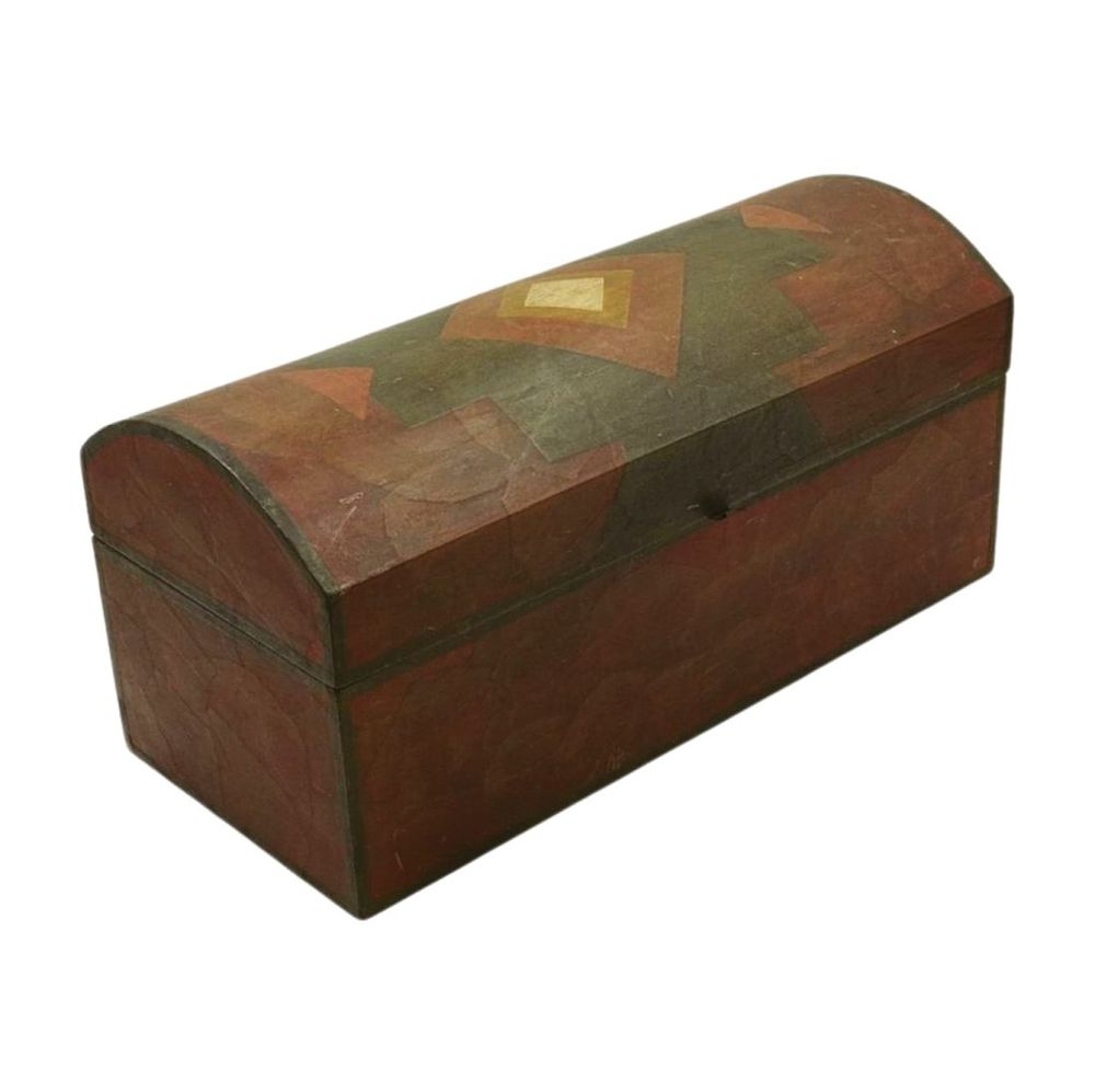 Lot 287: CONTEMPORARY DECOUPAGE FOLK ART STYLE BOX