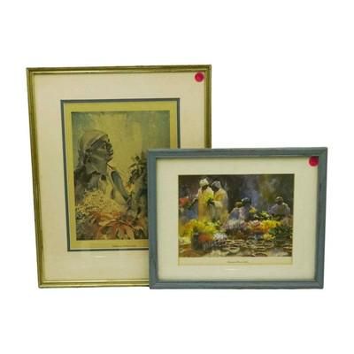 Lot 294: 2 VINTAGE VIRGINIA FOUCHE FRAMED PRINTS