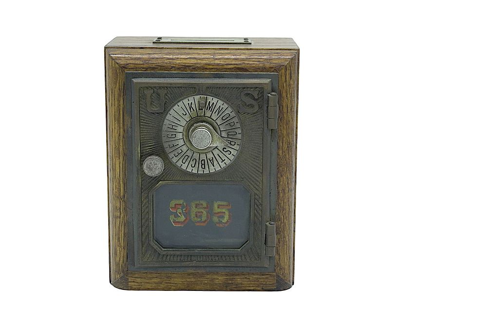 Lot 7: ANTIQUE USPS POST OFFICE BOX DOOR BANK