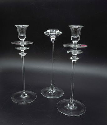 3 TALL CONTEMPORARY CANDLESTICKS KOSTA BODA +. 1 Kjell Engman for Kosta Boda Fanfare Candlestick 