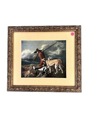 THE HUNTER ADRIAEN CORNELISZ BEELDEMAKER. Framed Vintage Print "The Hunter" after Adriaen 