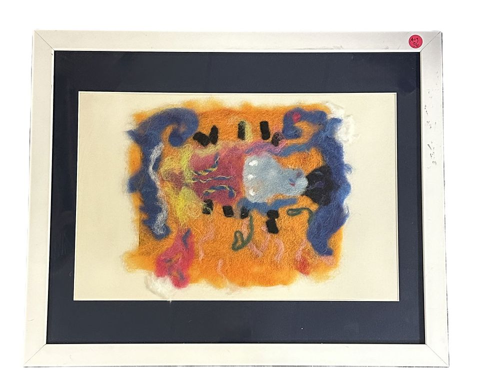 Lot 36: CONTEMPORARY FELT FIBER ART ABSTRACT
