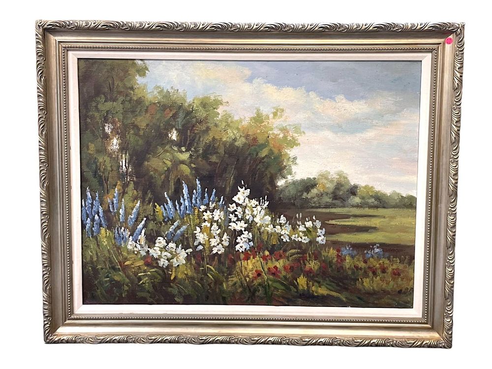 Lot 46: LARGE GALLERY FRAMED LANDSCAPE OIL PAINTING