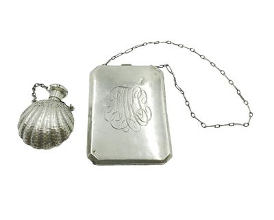 2 ANTIQUE STERLING SILVER PERFUME & DANCE PURSE. Both marked sterling. 1- Antique Victorian 