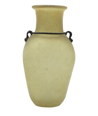 HAND BLOWN VINTAGE ART GLASS VASE. Large Hand Blown Frosted Art Glass Vase. Frosted finish of 