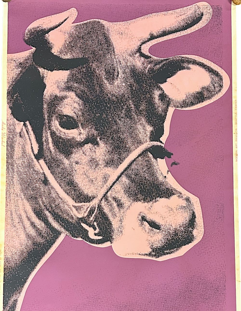 Lot 119: WARHOL 1977 COW WALLPAPER SCREEN PRINT SEATTLE